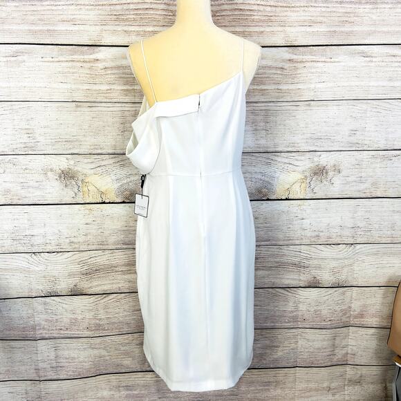 Laundry by Shelli Segal White One Shoulder  Dress 12 - Picture 3 of 12